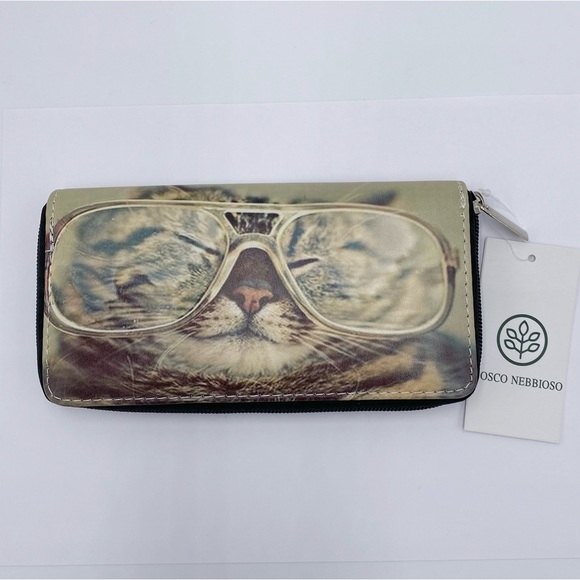 Bosco Nebbioso Kitty Cat in Sunglasses Zip Around Wallet - Picture 5 of 5